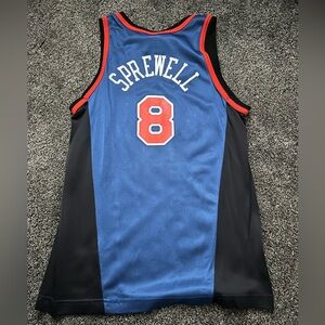 Sprewell Knicks Champion Blue and Black Men's Jersey medium 40